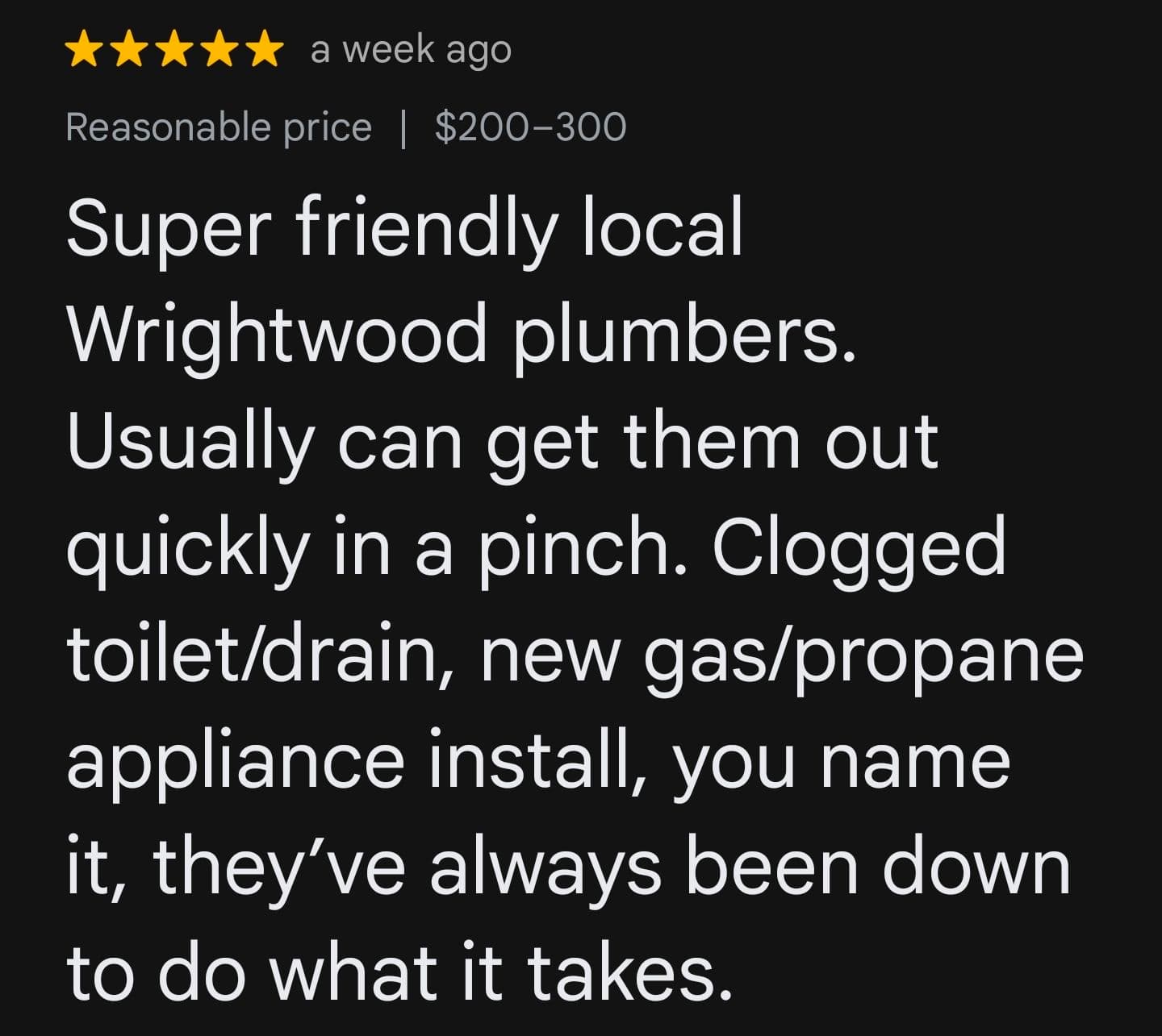 Gallery photos for Wrightwood Trusts Keen Plumbing and We Don't Take That Lightly: Image #3