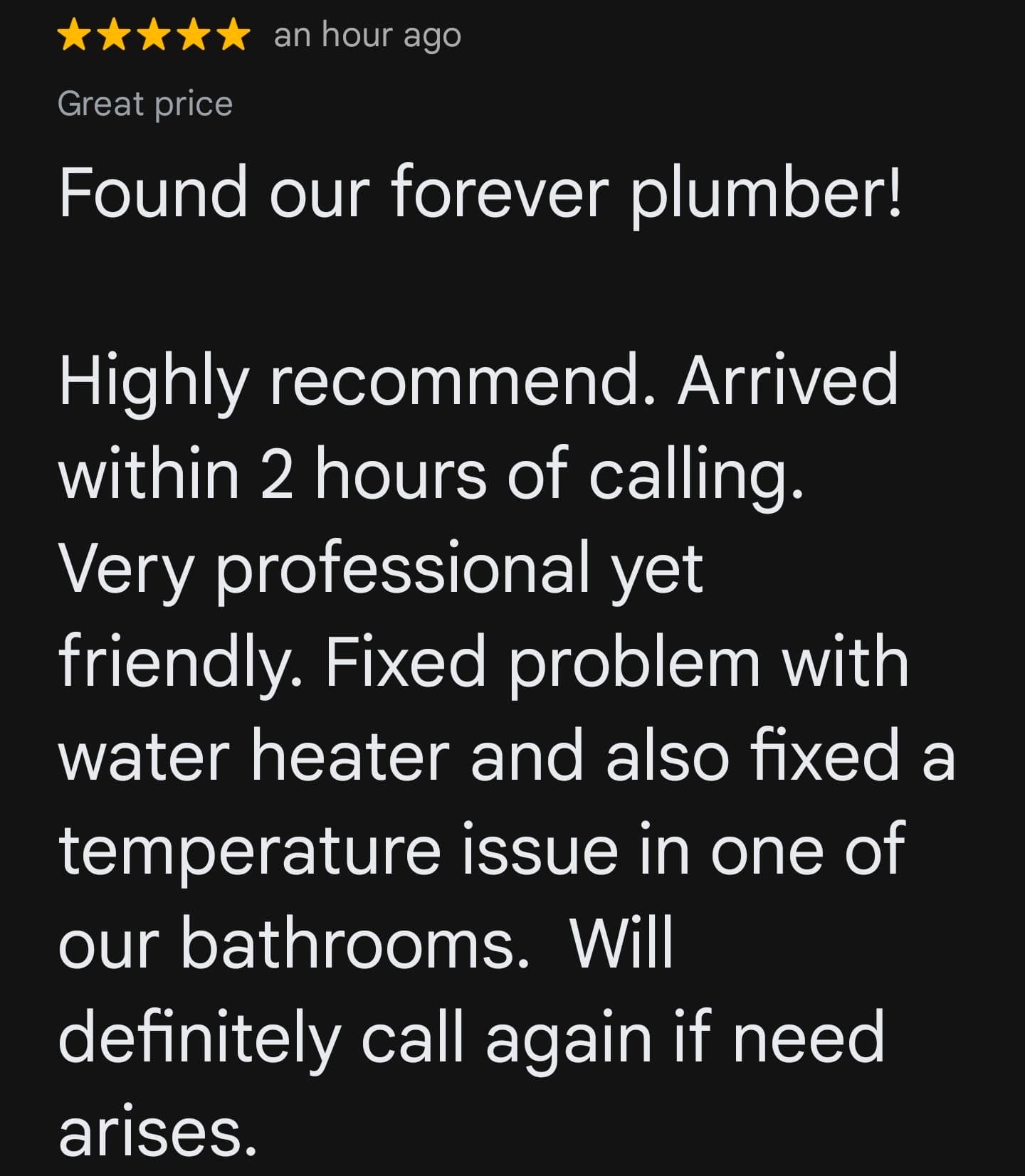 Gallery photos for Wrightwood Trusts Keen Plumbing and We Don't Take That Lightly: Image #4