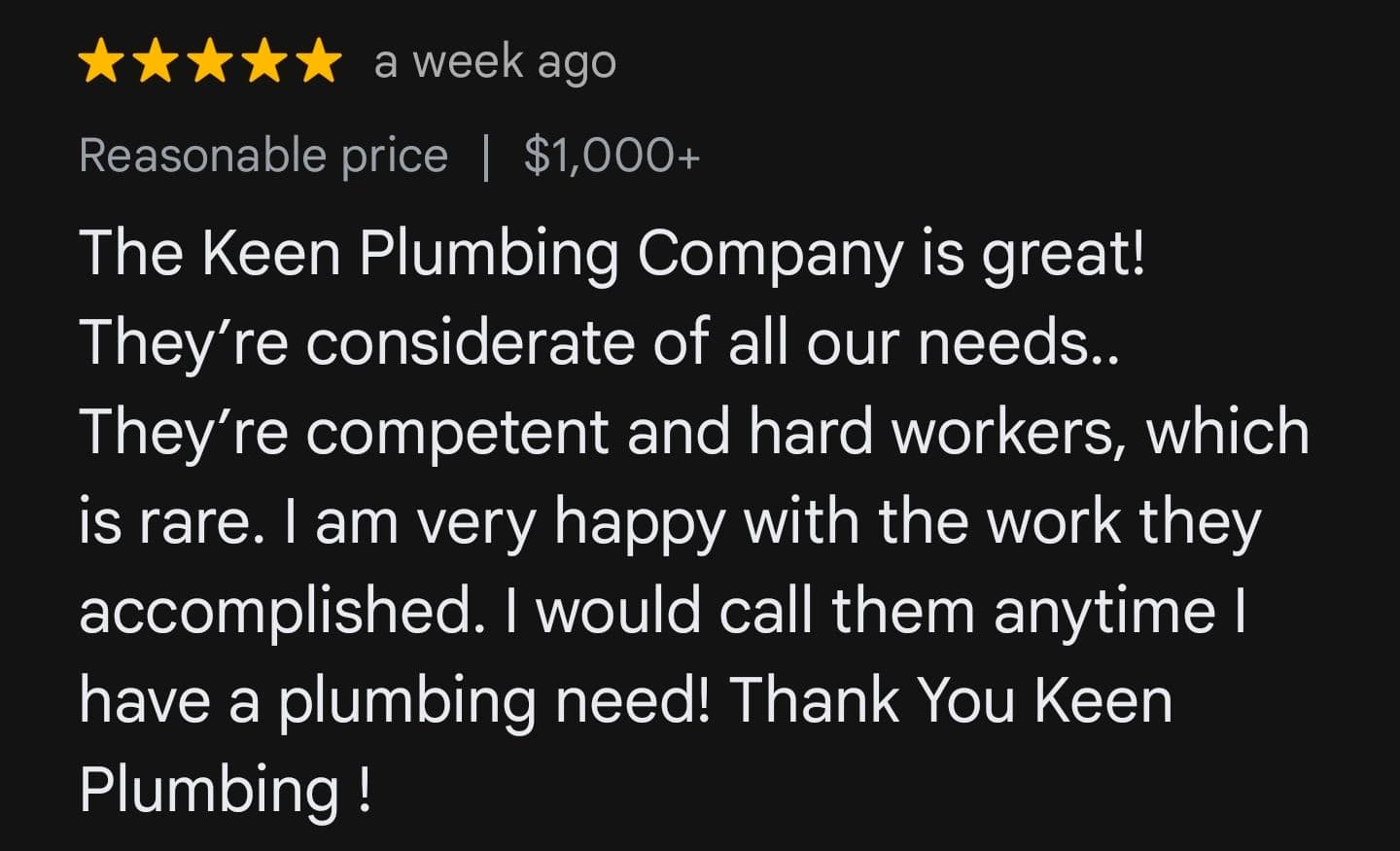 Gallery photos for Wrightwood Trusts Keen Plumbing and We Don't Take That Lightly: Image #2